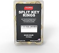 Vista 2 de Paquete de 100 llaveros divididos a granel – 0.9 pulgadas (0.906 in) de acero resistente para llaves, manualidades y proyectos de bricolaje