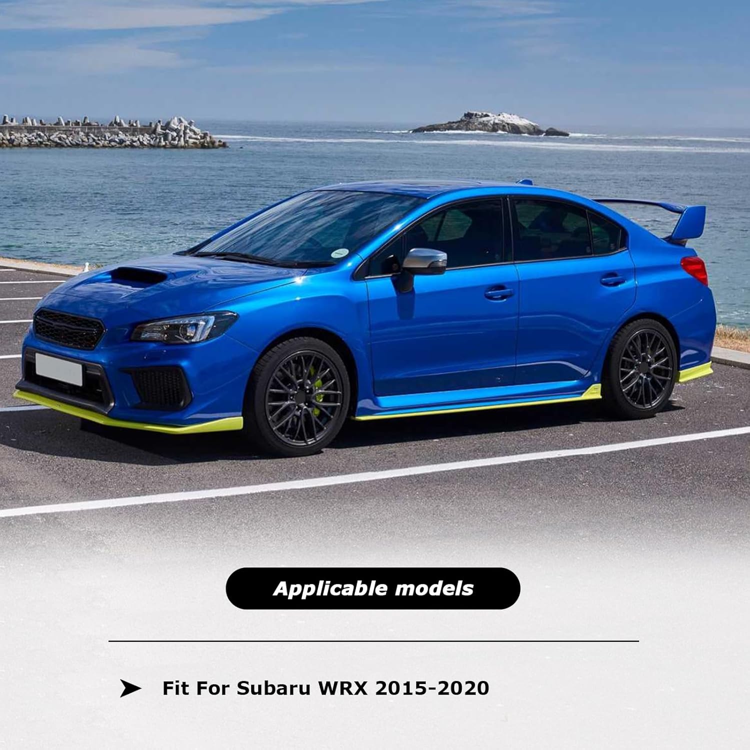 Real Carbon Fiber Steering Wheel D-shaped Nappa Perforated Leathe rWith stitching Flat-bottom Steering Wheel For Subaru WRX 2015-2020