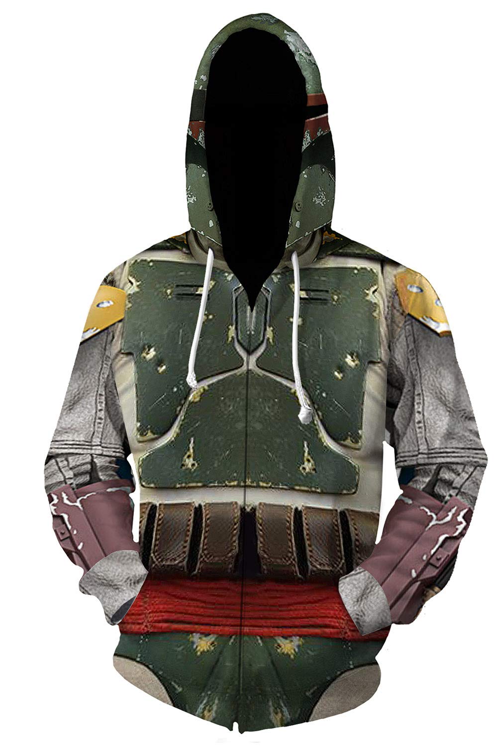 WeclothMens Boba Fett Hoodies Jacket Halloween Cosplay Pullover Sweatshirt Costume