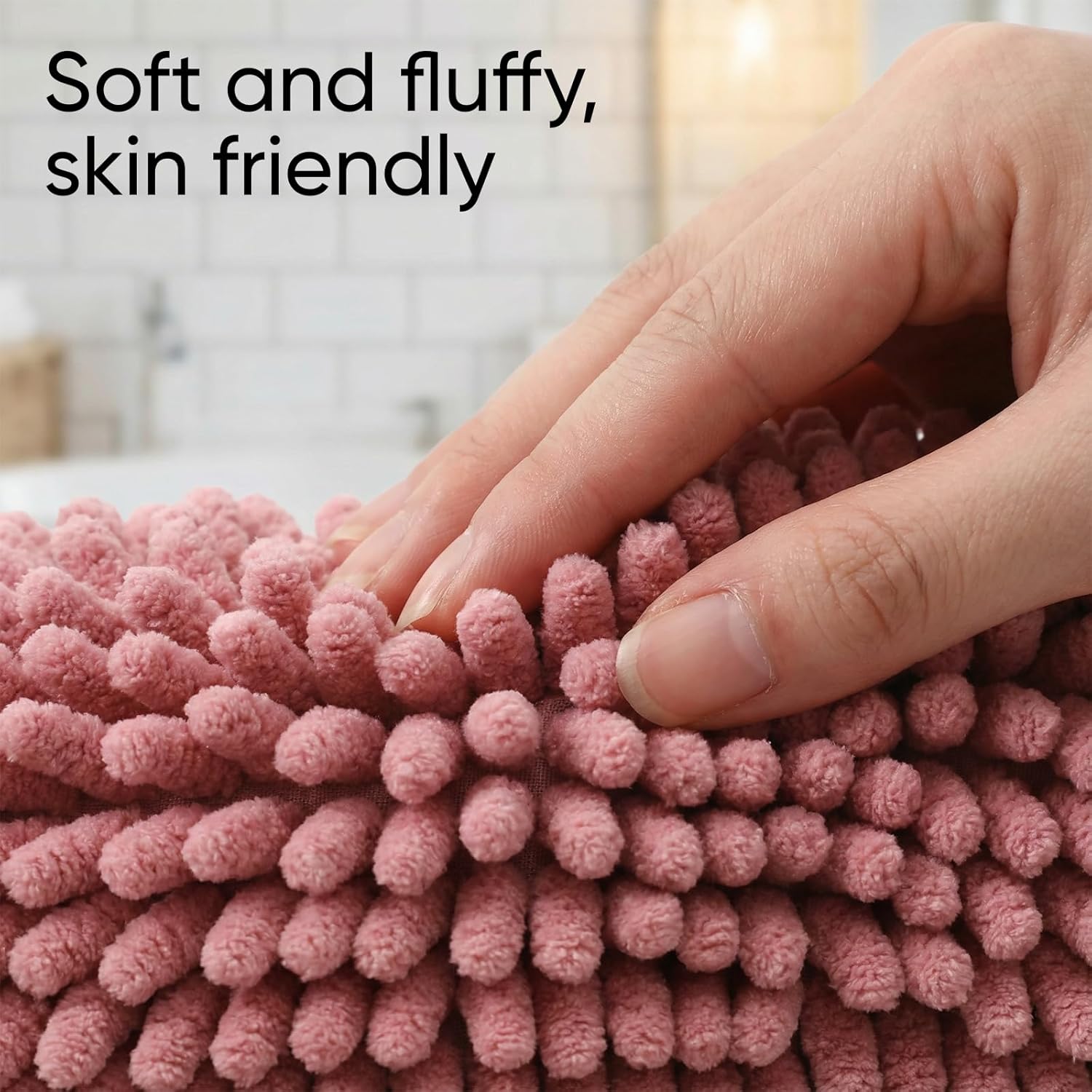 6 Pack Chenille Hand Towel, Fuzzy Ball Hand Towel Bulk with Hanging Loops Cute Hedgehog Design Soft Skin-Friendly Fabric Absorbent Cute Towels for Bathrooms, Kitchens and Washbasins-6 Colors