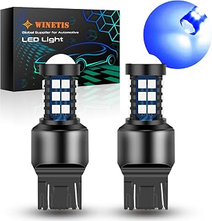 7443 W21-5W LED Bulbs 10000K Blue DRL Turn Signal Light 7440 7441 7444 T20 W21W LED Daytime Running Parking Reverse Light 3030 30SMD Super Bright with Low Consumption, Pack of 2