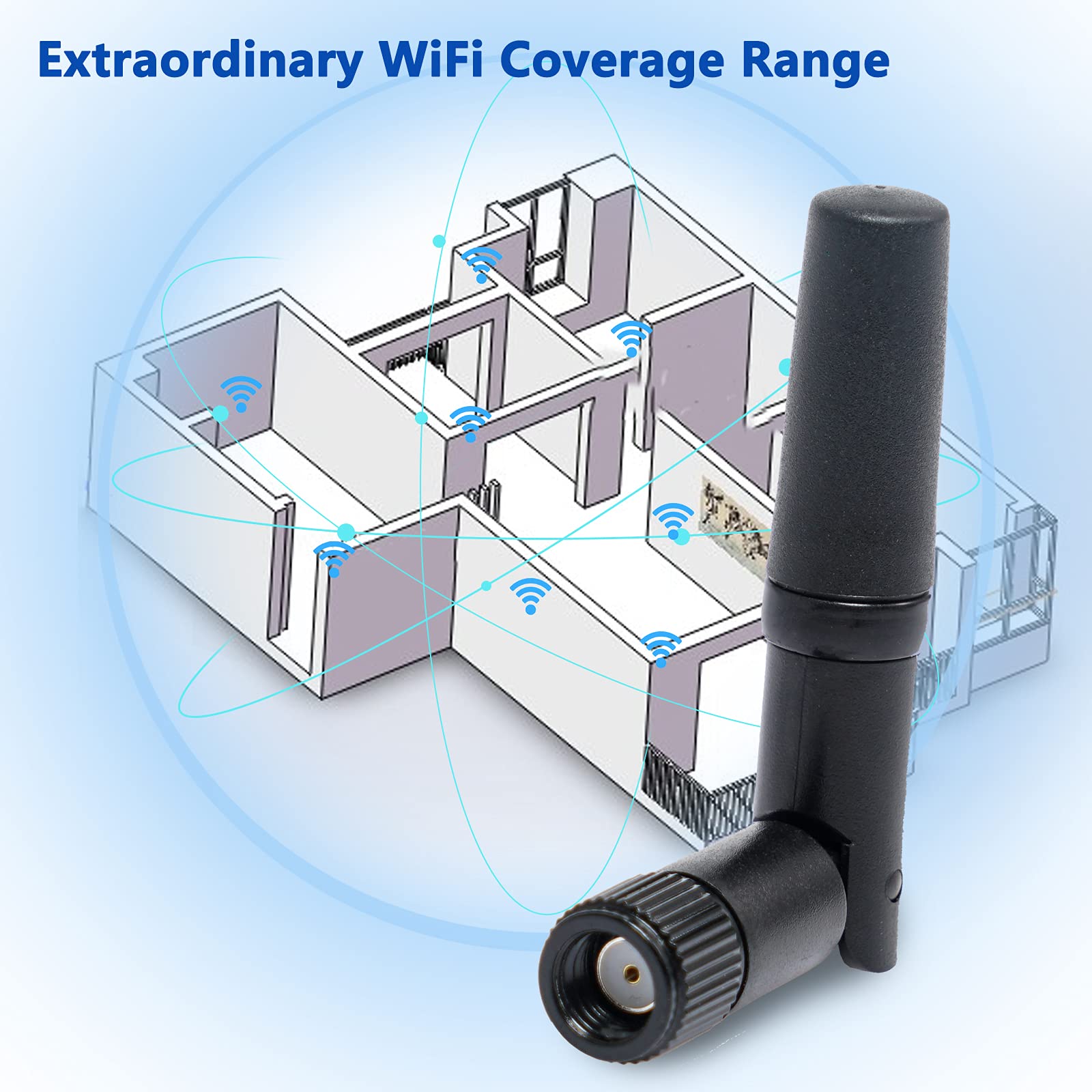 Antenna WiFi RP-SMA Maschio Dual Band 2.4GHz 5.8GHz MIMO Mini Antenna per Router WiFi PC Desktop Adattatore USB Schede PCI-E Security IP Camera Drone e PS4 Build Wireless Range Extender