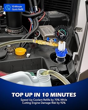 OMT Coolant Vacuum Refill Kit, 13 Pcs Radiator Cooling Tool Set with Hose