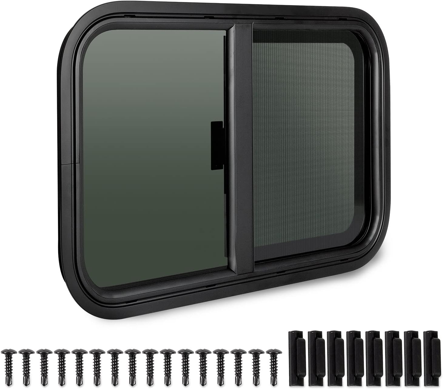 Amazon.co.jp RANSOTO プレミアムRVウィンドウ 幅25インチ x 高さ15インチ 水平スライド 壁厚13/4インチ RVウィンドウ交換用キャンピングカーウィンドウ