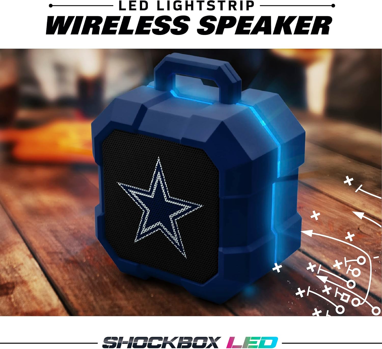 SOAR NFL Shockbox LED Wireless Bluetooth Speaker, Indianapolis Colts