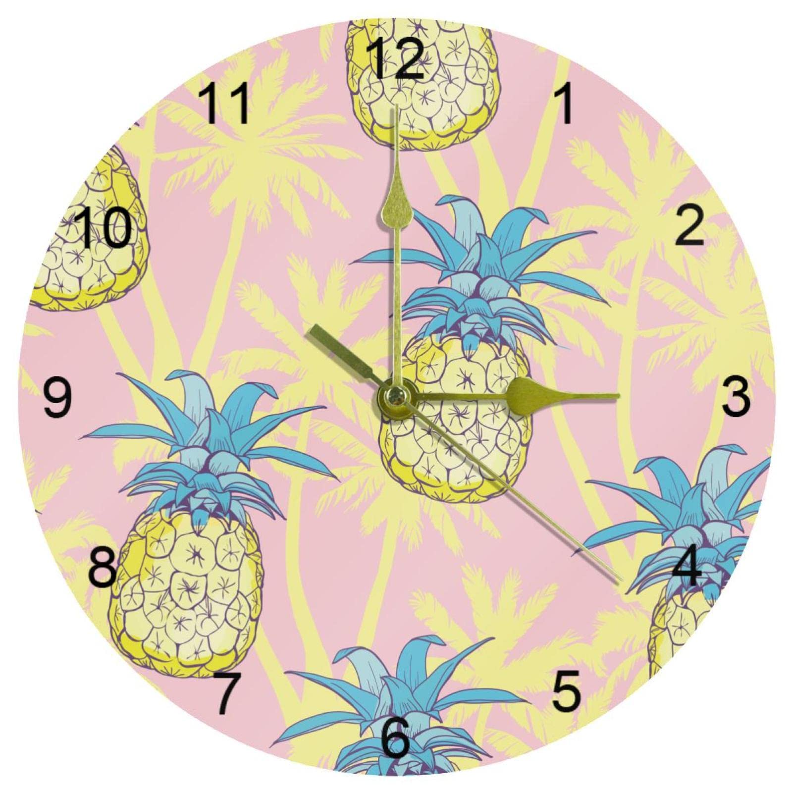 Horloge murale ananas pour décoration d'intérieur de cuisine ronde
