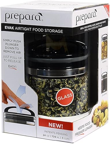 Vista 15 de Prepara evak vidrio contenedor de almacenamiento de alimentos con mango de tacto suave, color negro, tamaño grande, Negro Gloss Hyle
