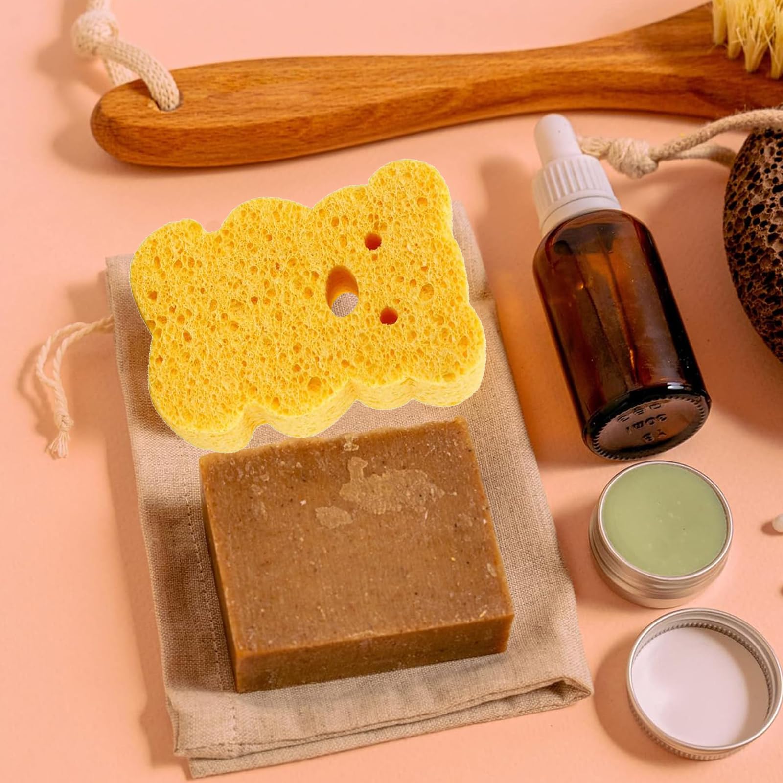 Spugna da bagno per bebè, 2 pezzi in spugna da bagno per bambini, spugna da bagno per bambini, spugna da bagno Konjac per bambini, spugna da bagno morbida a forma carina per