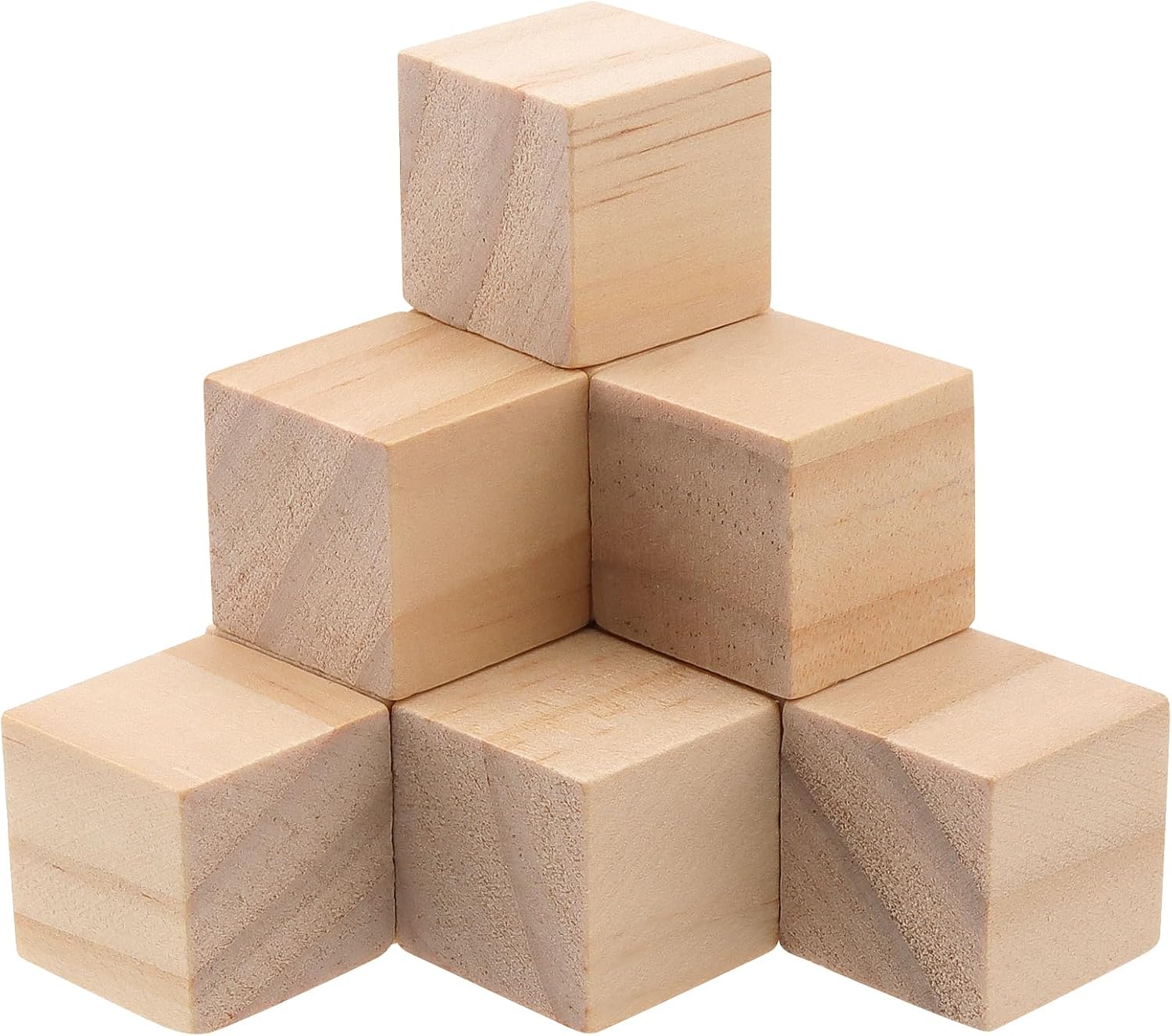 800 PCS 3/4 Inch Wooden Cubes Bulk, 2cm Unfinished Square Wooden Blocks, Smooth Blank Wood Blocks for Crafts, Painting DIY Projects