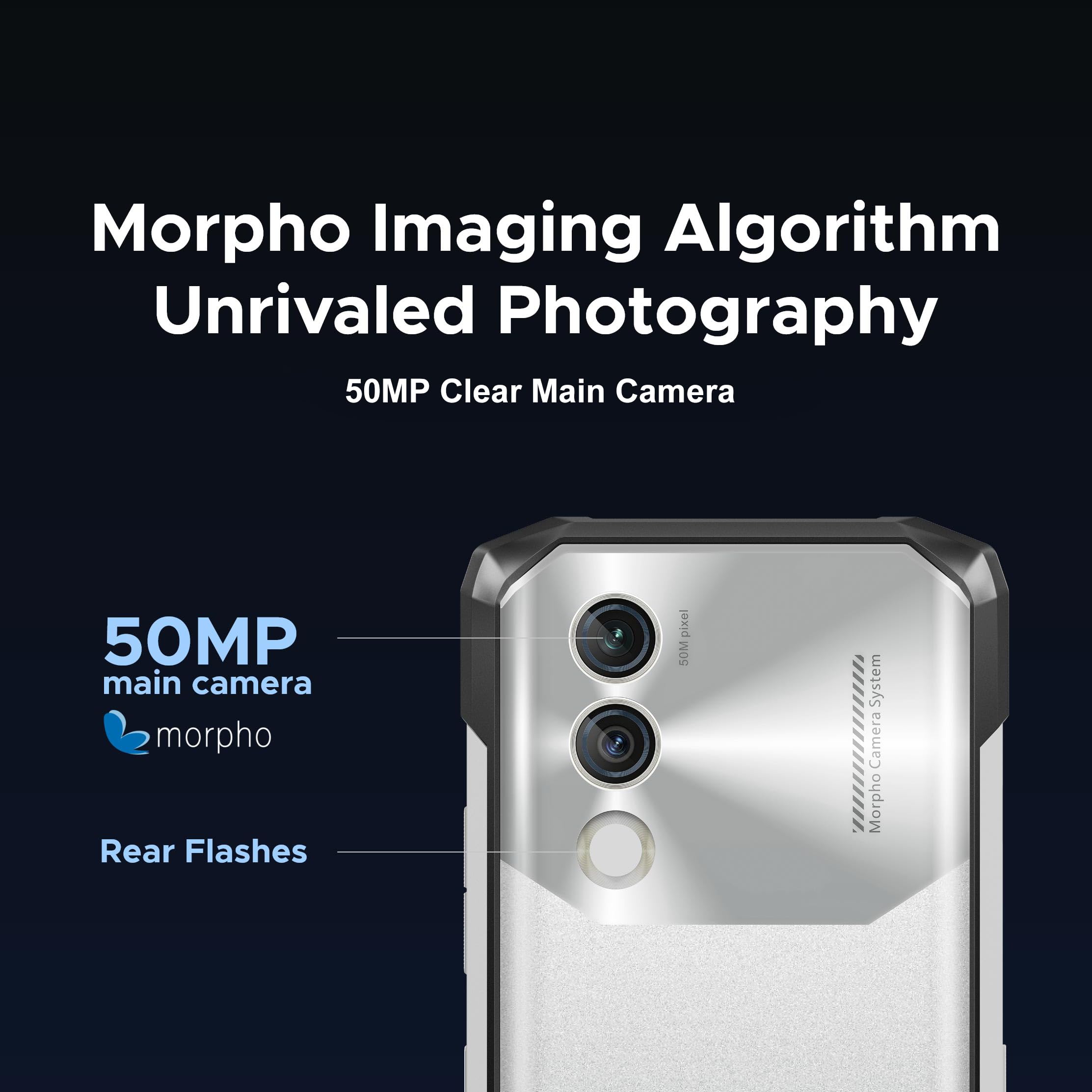 DOOGEE Blade10 Power Rugged Smartphone, 10300mAh, 24GB RAM + 256GB ROM, Display 6.6 Pollici HD+ 90Hz, AI Camera 50MP, Octa-Core, Android 14, Dual SIM, NFC, Unlock, 2024 - Nero