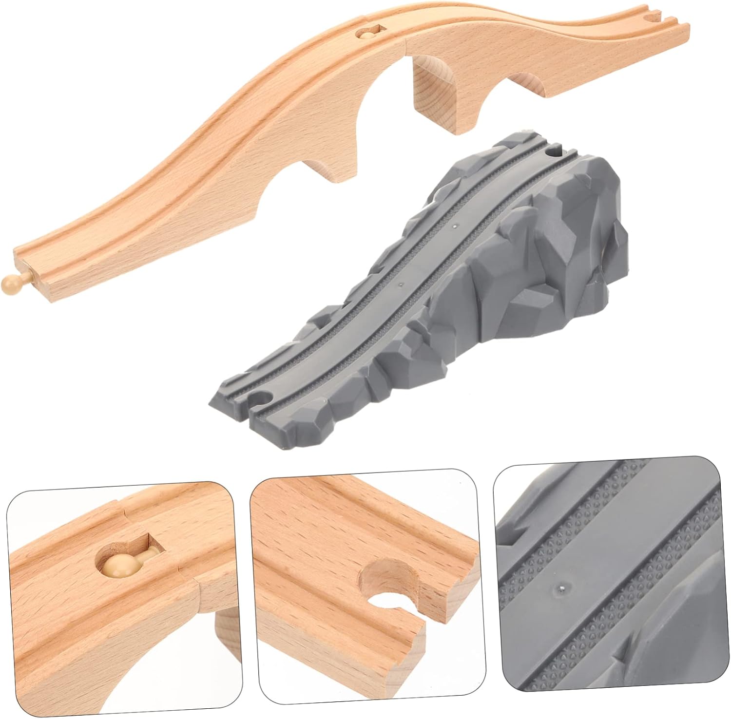 2pcs Toy Train Bridge Model Railway Track Accessories for Boys and Girls Imagination Creativity Includes Bridge Slope for Train Scene Layouts