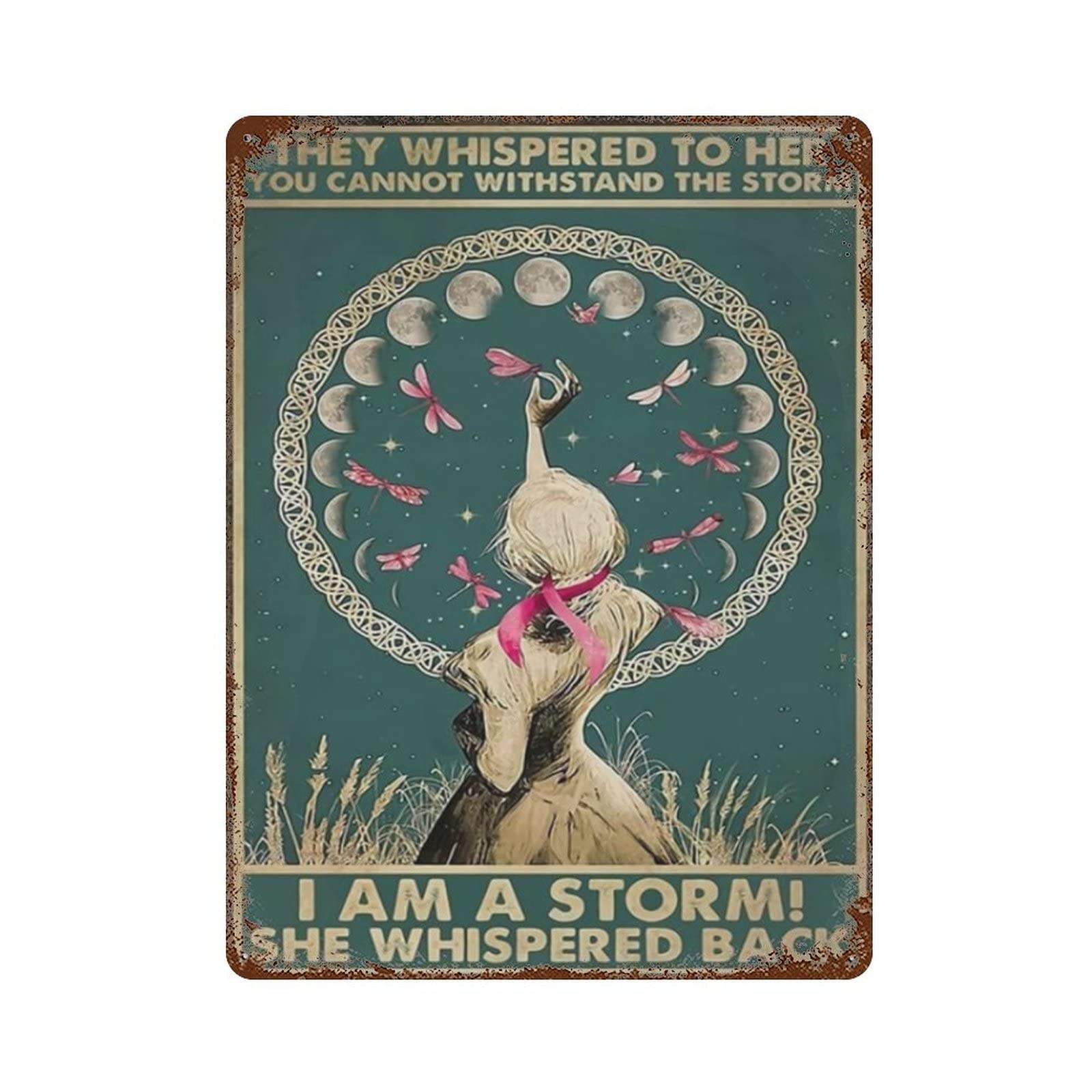 AOOEDM Breast Cancer Awareness Girl Tin Metal Sign Wall Decor Funny Inspirational Quote Wall Art Sign Vintage Tin Signs For Home Coffee Bar Man Cave Sign Pub Poster