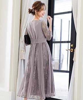 Amazon | [niana] 結婚式 ワンピース パーティードレス 花柄 プリーツ