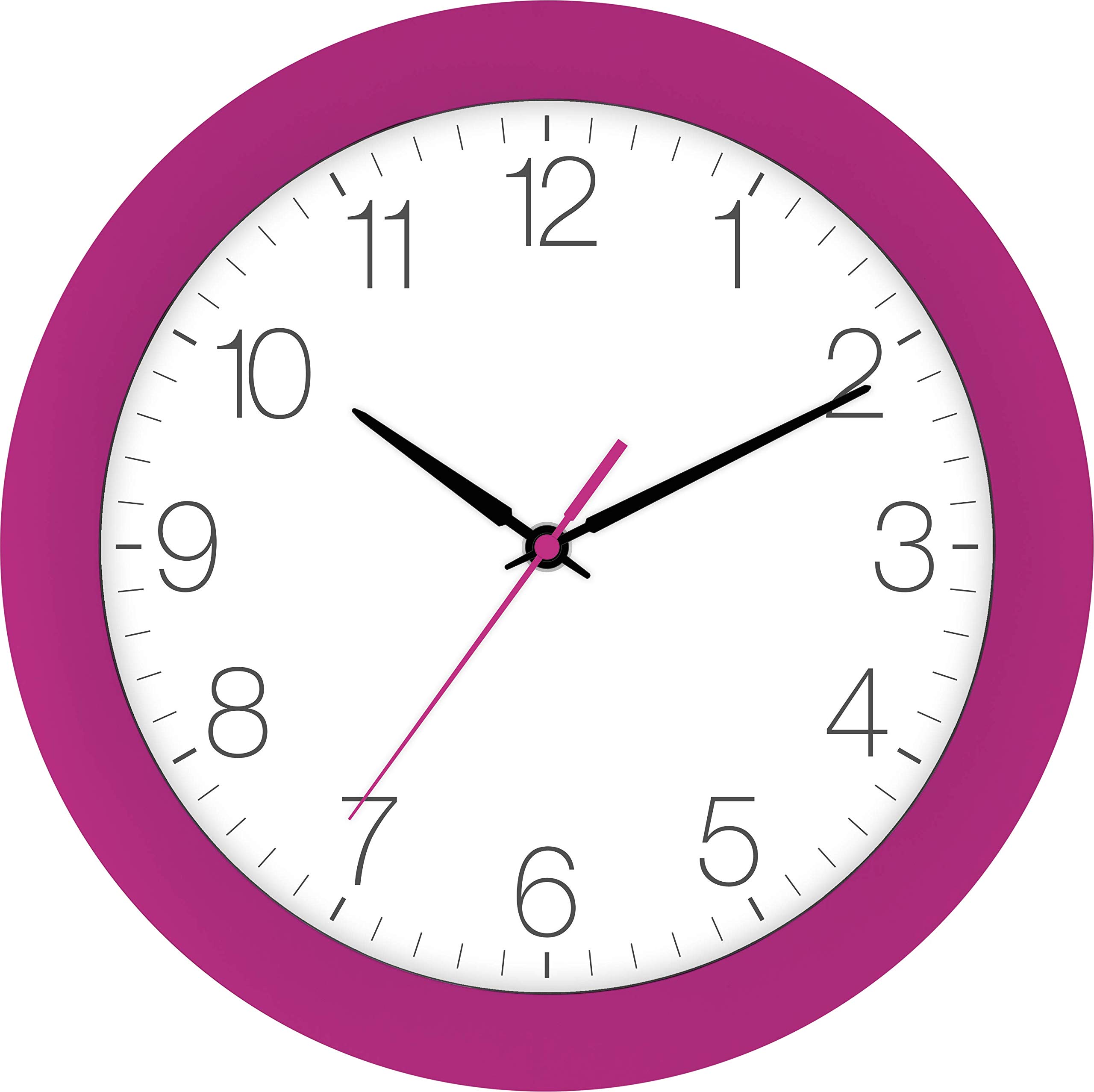 Eurotime Draadloze wandklok, 30 cm, kunststof behuizing, gewelfd echt glas, automatische tijd- en tijdverandering van zomer- en wintertijd, wandklok voor keuken en woonkamer, wit, 52800-00