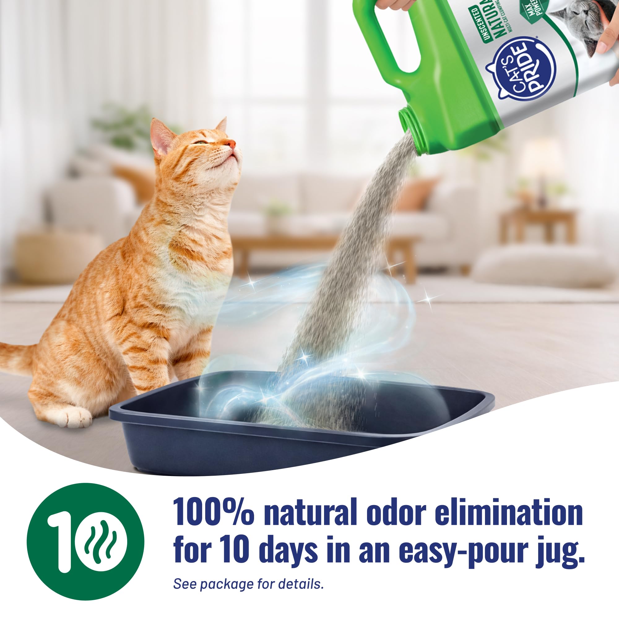 Cat's Pride Natural Care MaxPower - Arena para Gatos hipoalergénica, sin Perfume, Jarra de 15 Libras