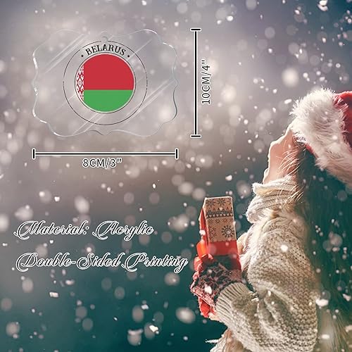 Vista 176 de Guatemala - Adornos acrílicos de Navidad, regalo de recuerdo de ciudad patriótica, adorno para árbol de Navidad, bandera nacional de Guatemala