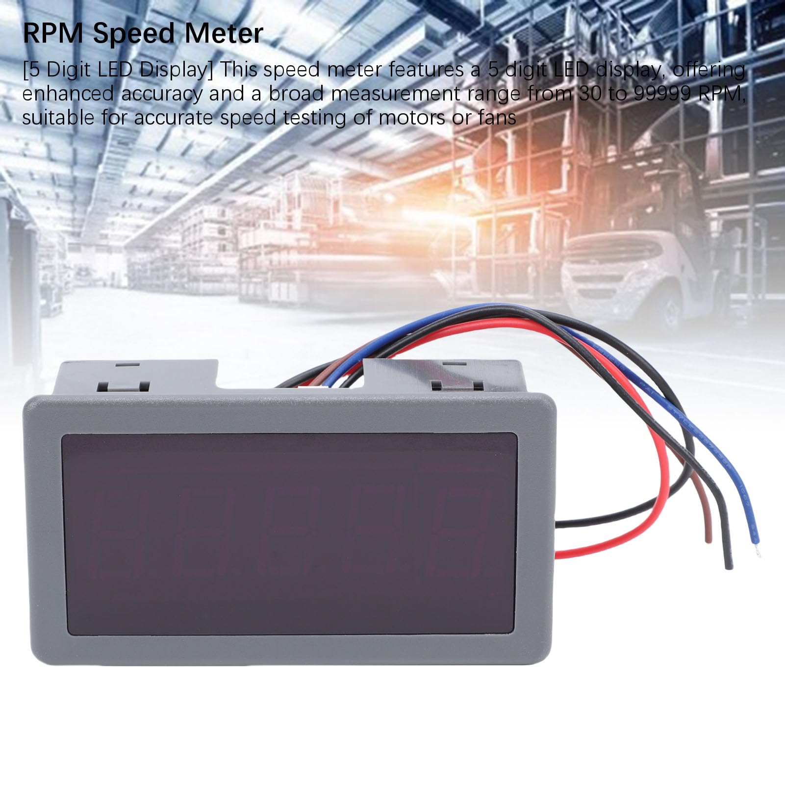 Dpofirs LED-Digital-Drehzahlmesser mit Hall-Sensor für 5-Bit-LED-Drehzahlmesser, Anti-Interferenz, Frequenzteilungsfilterung, NPN-Sensor für Verschiedene Anwendungen