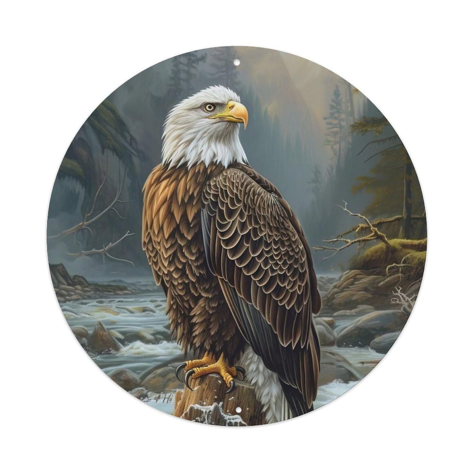 Animal Looking Away from The Eagle Metal Tin Sign