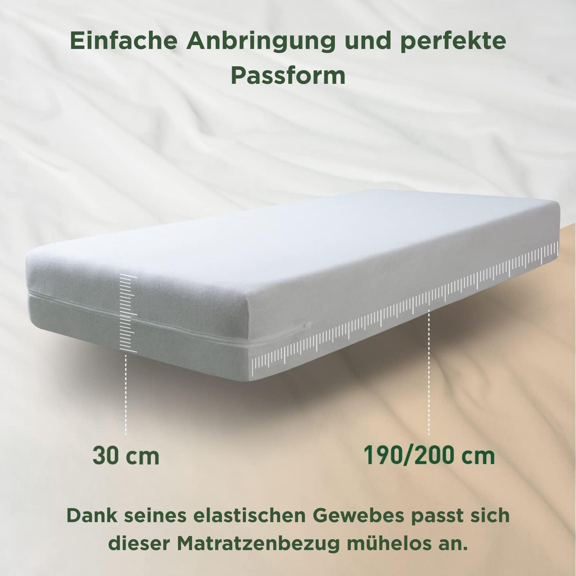 Savel. Matratzenbezug milbensicher, wasserdicht und atmungsaktiv | Stück im Set (Pack) 90x190/200cm | Höhe bis zu 30 cm