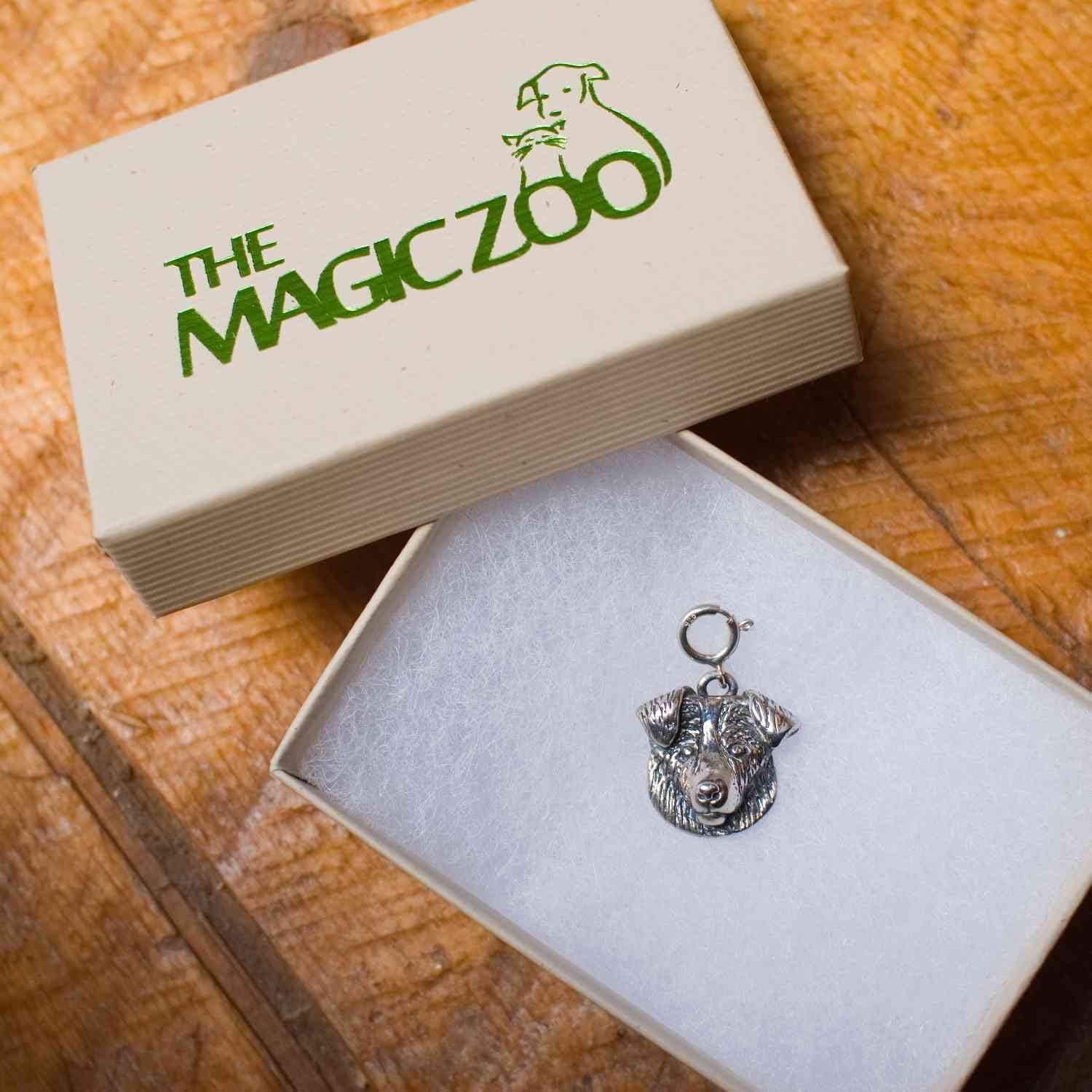 Sterling Silver Australian Shepherd Charm for Charm Bracelet - Aussie Dog Gifts for Women