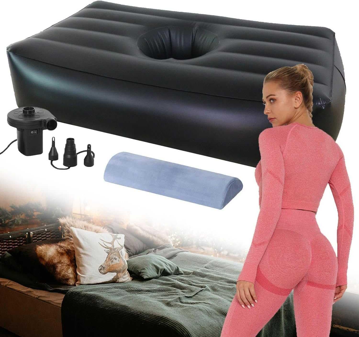 Lit BBL Gonflable Ergonomique 77x44x17 Pouces Avec Trou Pour Cul – Récupération Après Chirurgie