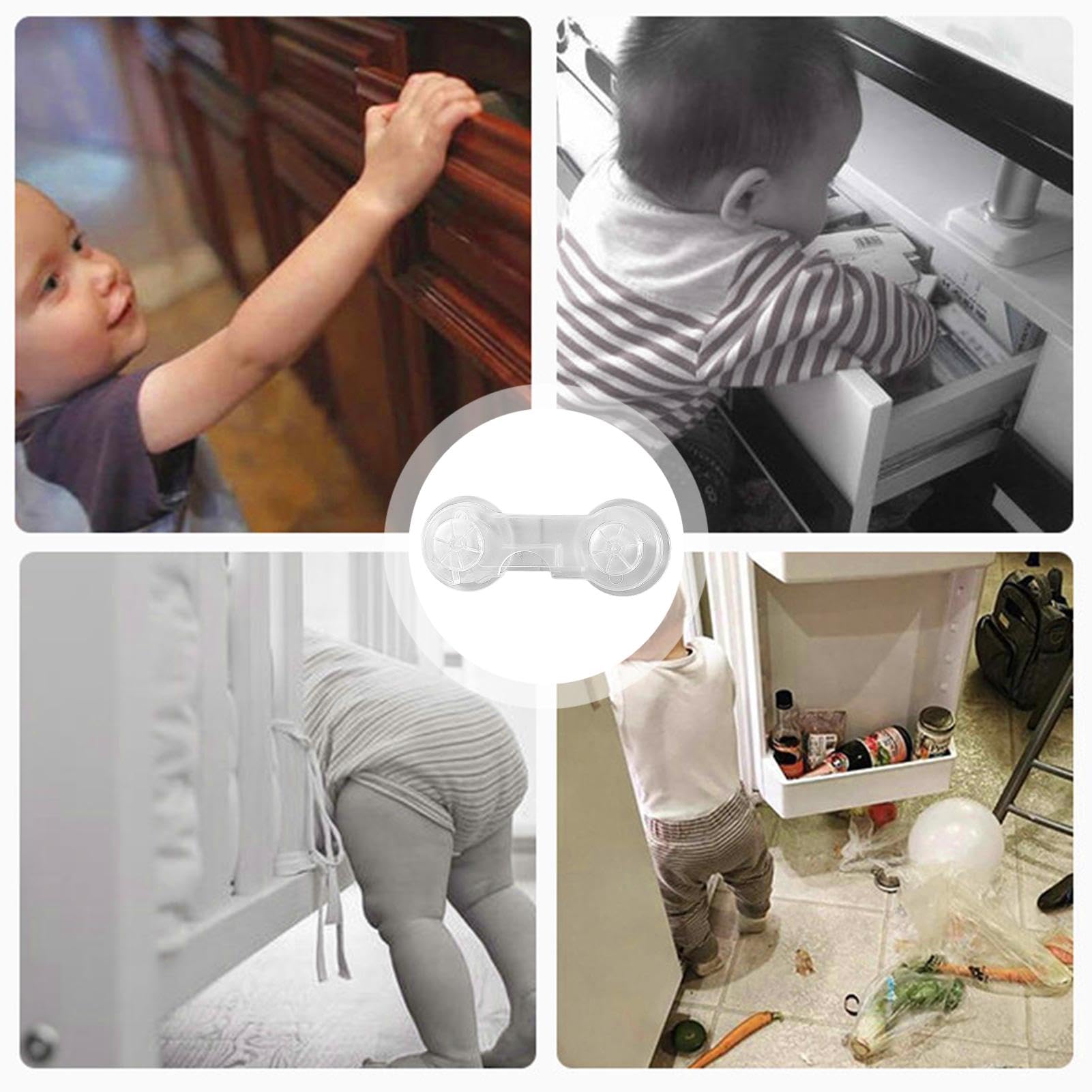 Serrature di sicurezza a prova di bambino,Blocco di sicurezza per bambini - Chiusure adesive per ante dei cassetti 'armadio da 10 pezzi - Chiusure adesive per ante dei cassetti 'armadio, chiusura sicu