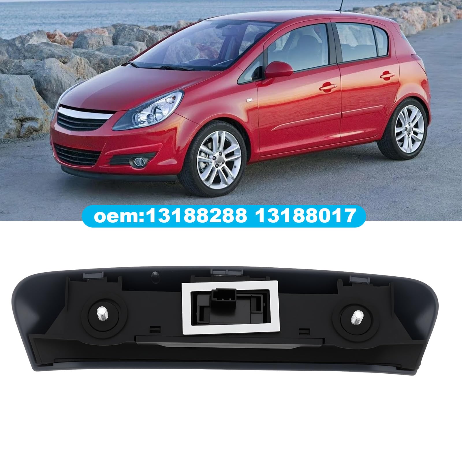 ECSiNG Maniglia Per Portellone Posteriore Con Pulsante Per Auto 13188288 13188017 Compatibile Con Opel Corsa D Mk III 2007-2015 Grigio