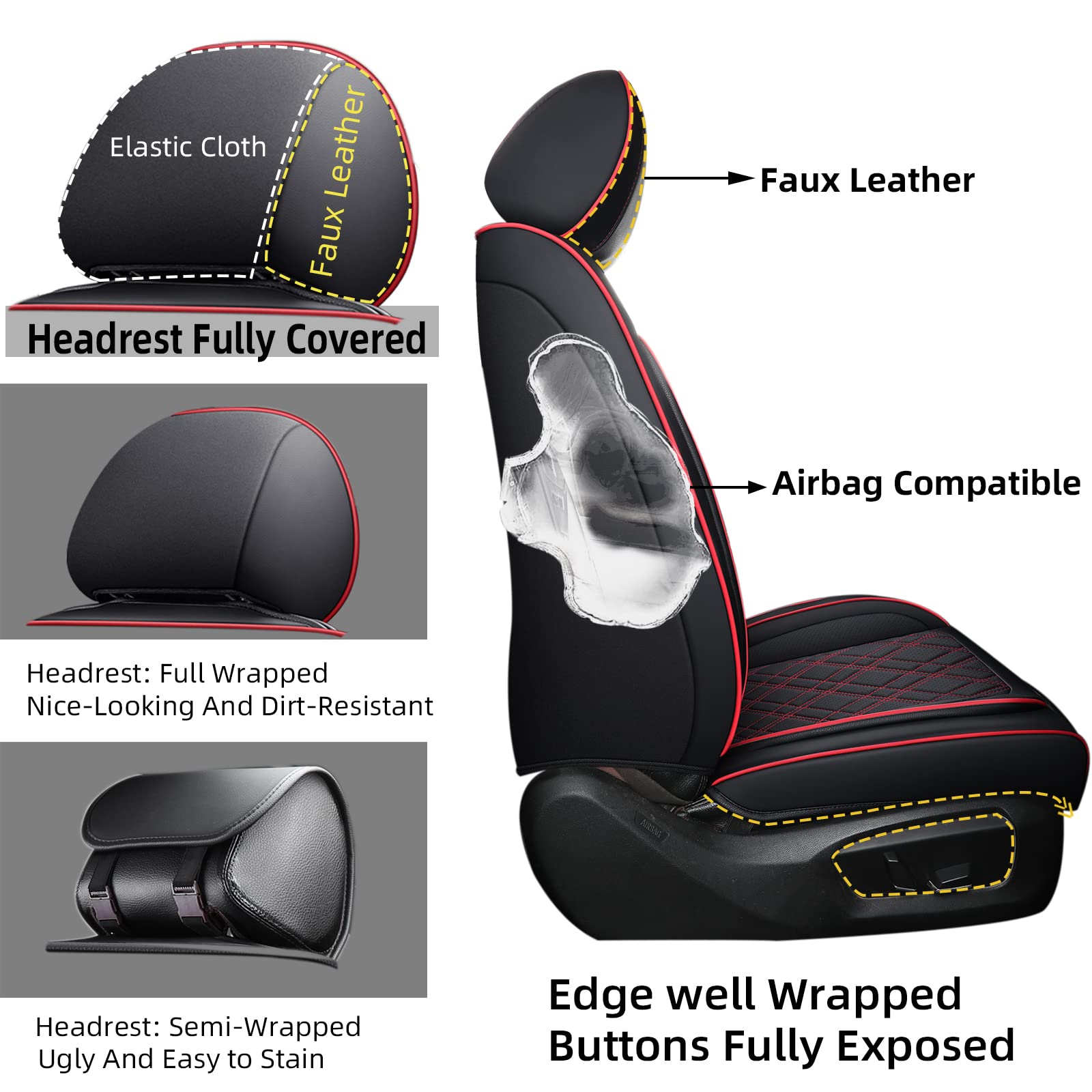 シートカバー Leatherette Thunderbirdのためのカスタムシートカバーを隠す Coverking Leatherette