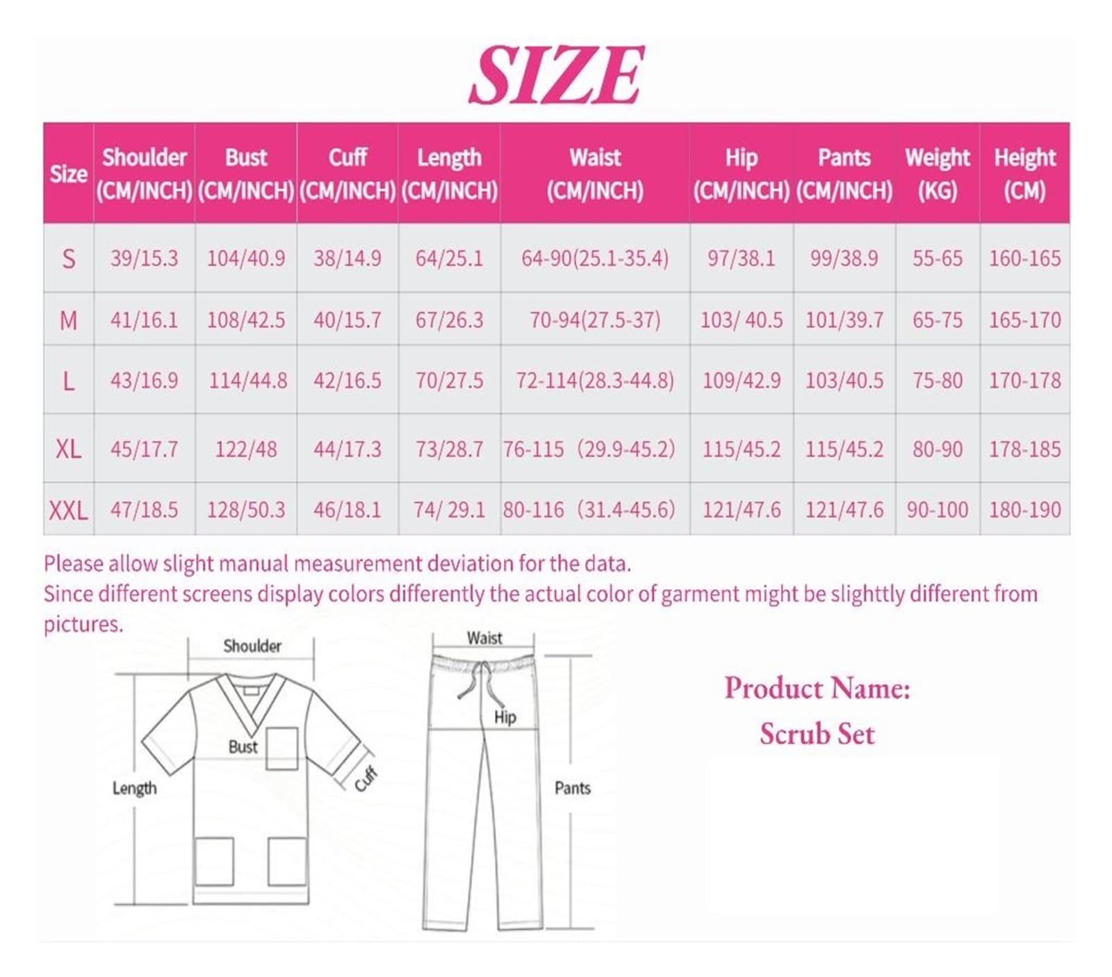 Uniforme Sanitario Mujer La Enfermera Lavable Antiarrugas de la Tela friega el Uniforme del Hospital Basculador Las Mujeres los Sistemas(Gray,S)