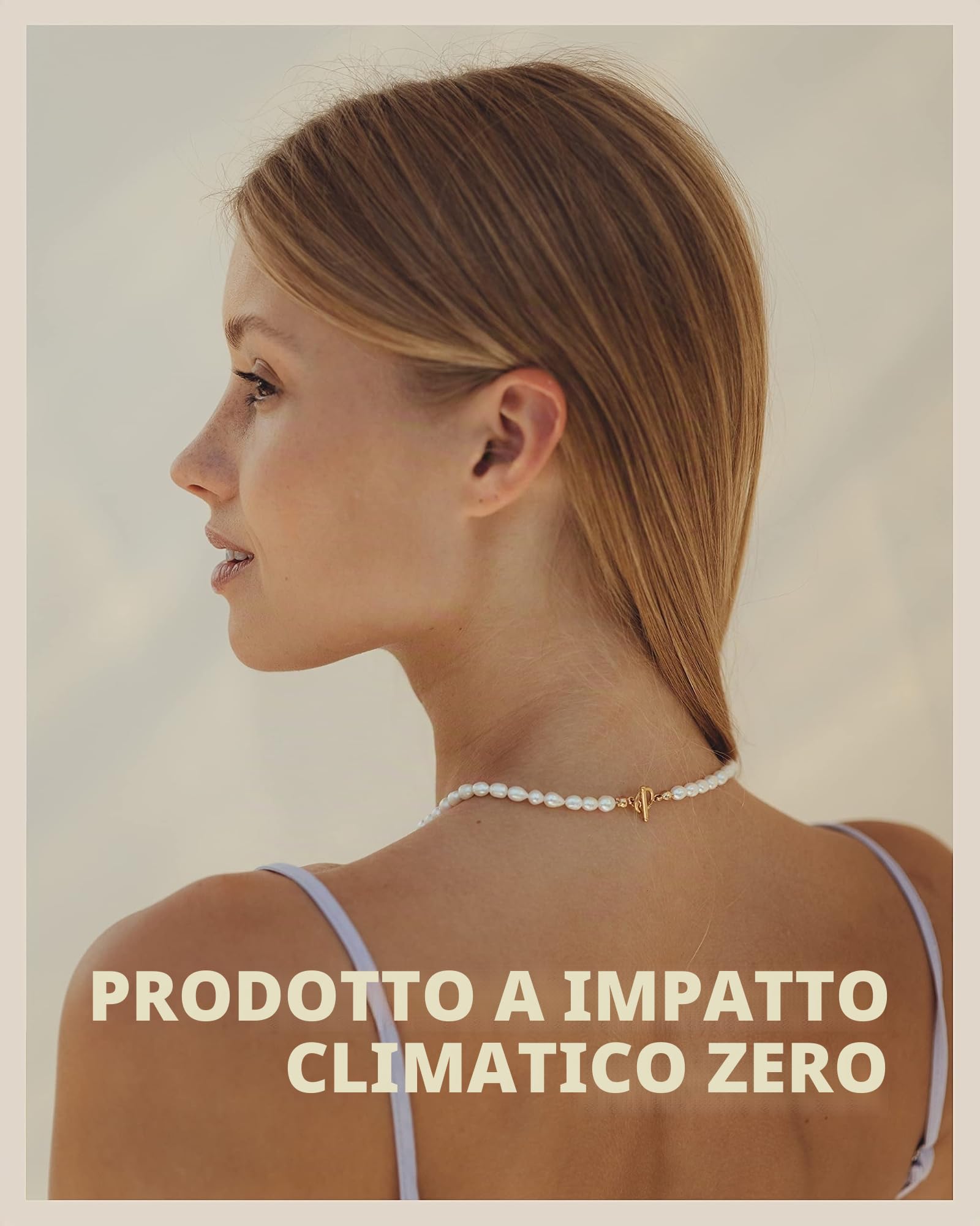 GD GOOD.designs Collana di perle da donna con perle d'acqua dolce - impermeabile I Collana di perle con placcatura in oro 18 carati (45 cm) Collana skin-friendly senza ciondolo