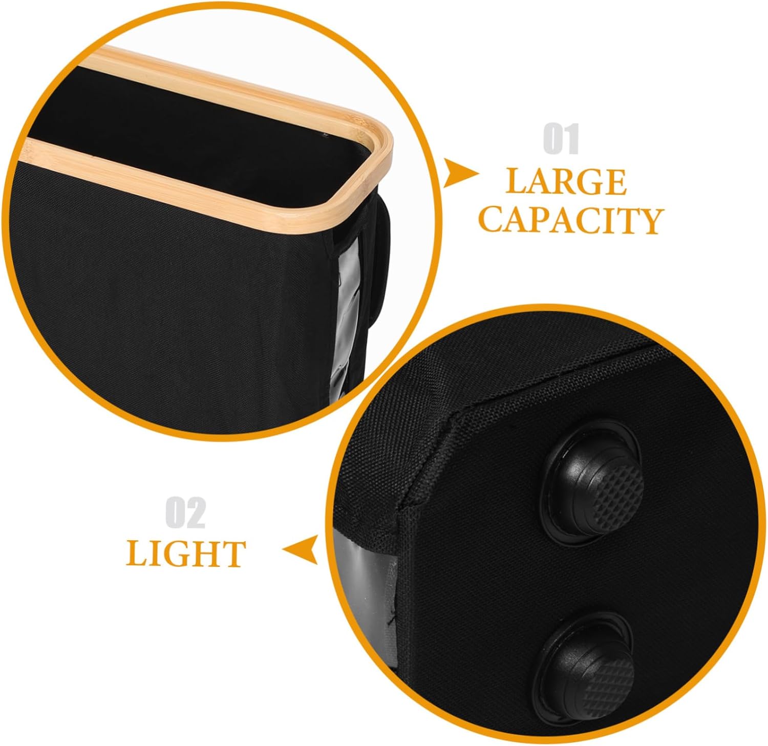 Unomor Toilet Paper Storage Stand Large Capacity Paper Towel Basket Black Basket Lid Elegant Bathroom Organizer Fabric Laundry Hamper