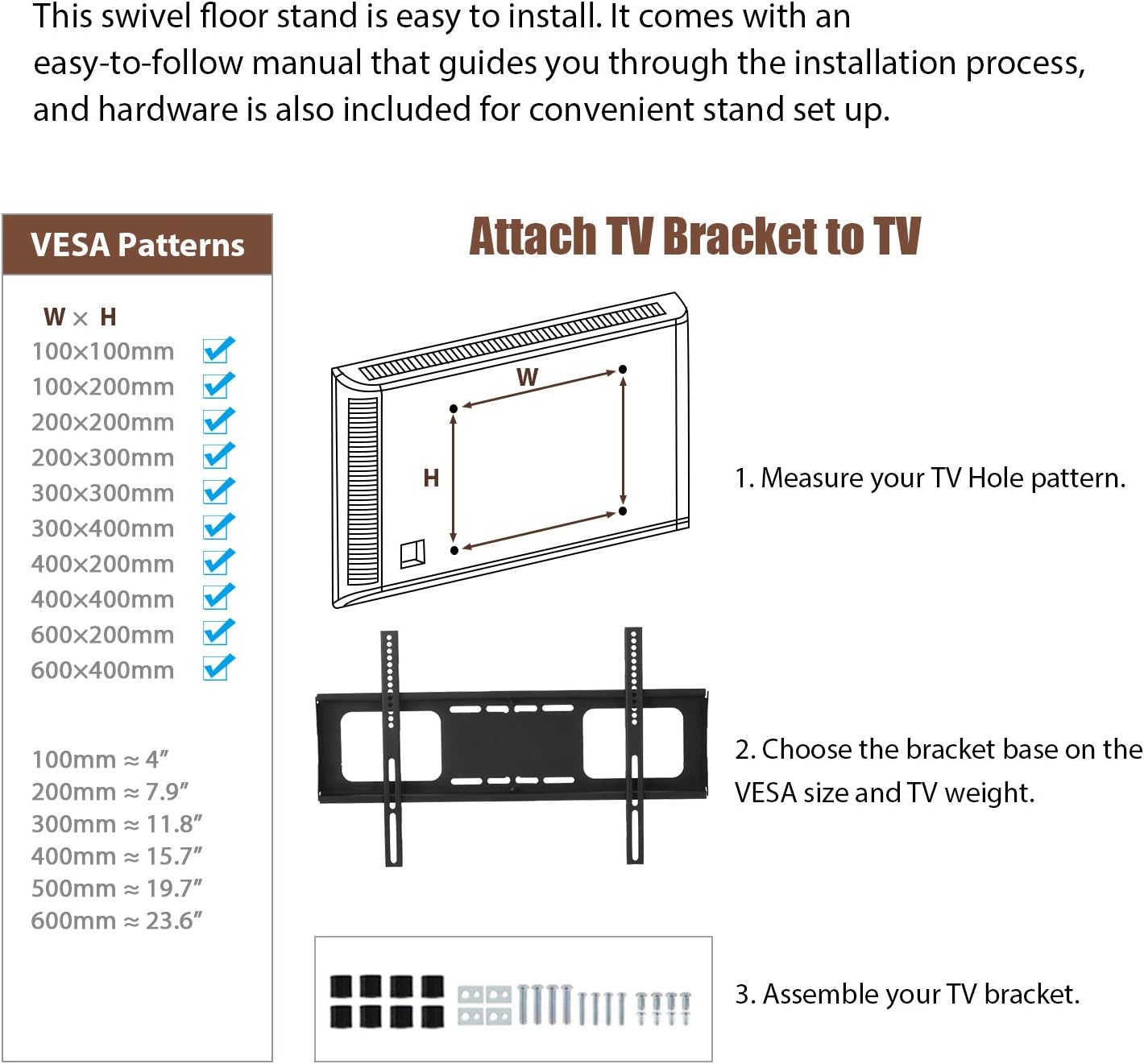 IANIYA Floor TV Stand with Mount and Bracket Plasma LCD LED Flat or Curved Screen TVs | Black Multi-Function Angle and Height Adjustable Tempered Glass Metal Frame Floor TV Stand (Wood +Metal+Glass)