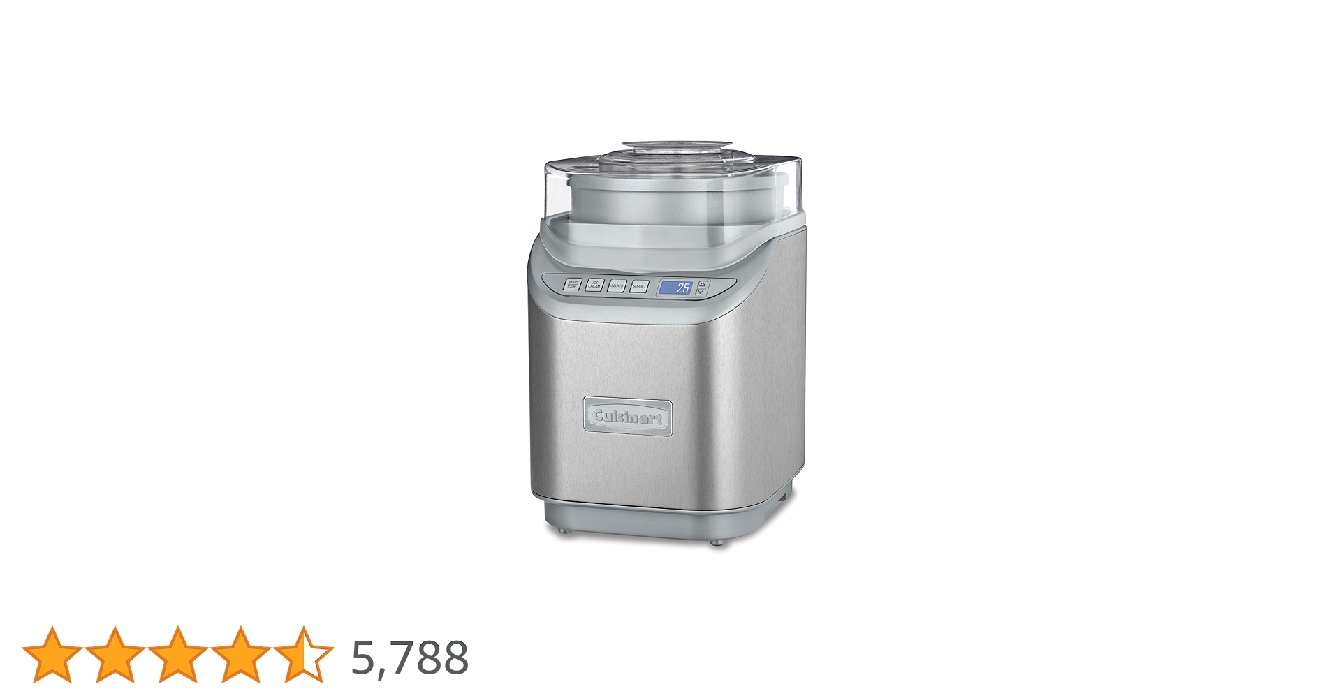 Amazon | Cuisinart ICE-70 Electronic Ice Cream Maker, Brushed