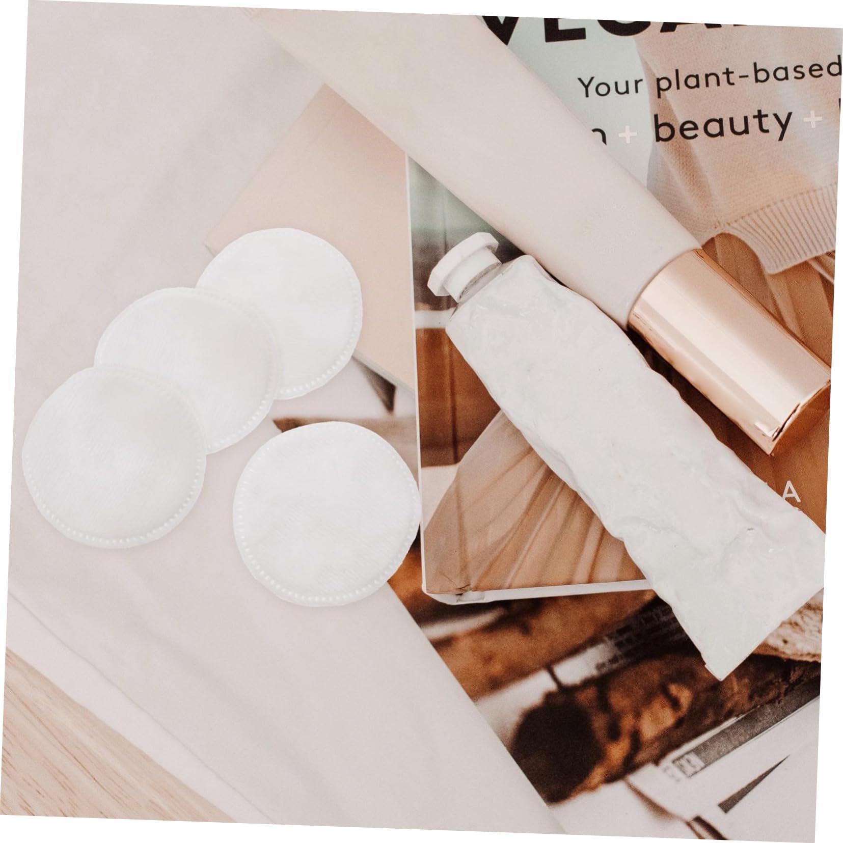 Baluue 200pcs Fluffy Soft Makeup Remover Pads Reusable Cotton Rounds for Face Eye and Eye Makeup