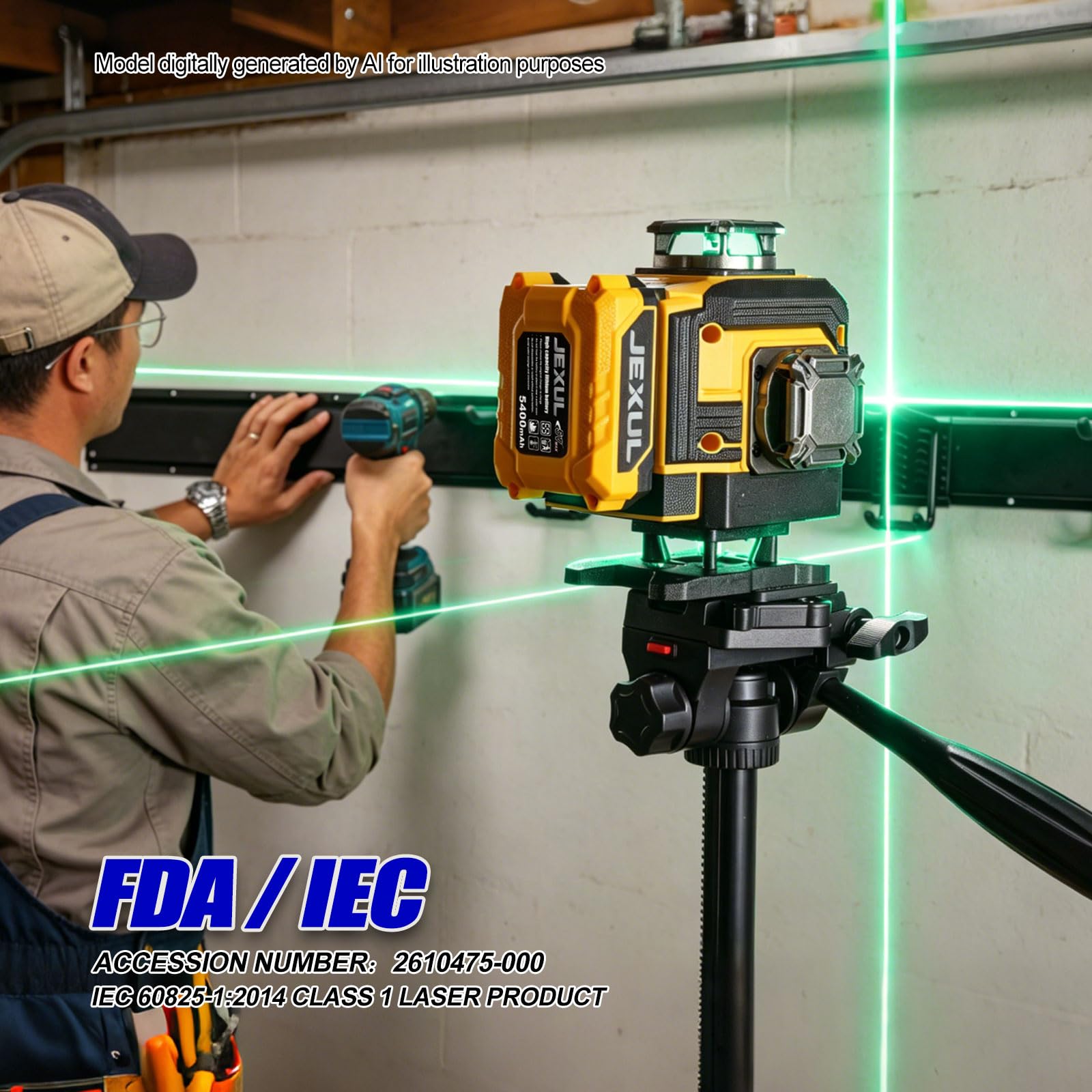 JEXUL Auto-Tracking Laser Level - 360° Rotation -7