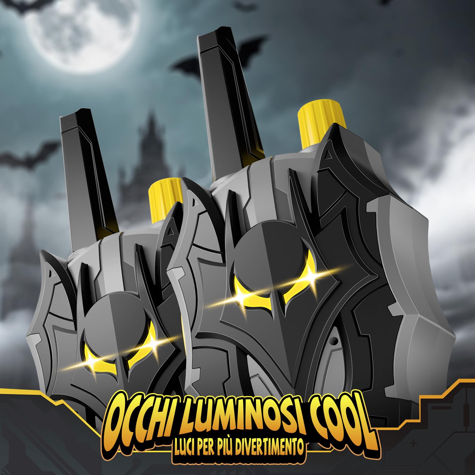 Walkie Talkie Bambini con Occhi Luminosi, Bat Astronave Stealth & Ali a Freccia, Giocattolo Gioco Bambino 3 4 5 6 7 8 10 11 12 Anni, Giocattoli Giochi Bambini 3-12 Anni, Regalo Bimbo 3-12 Anni Maschio