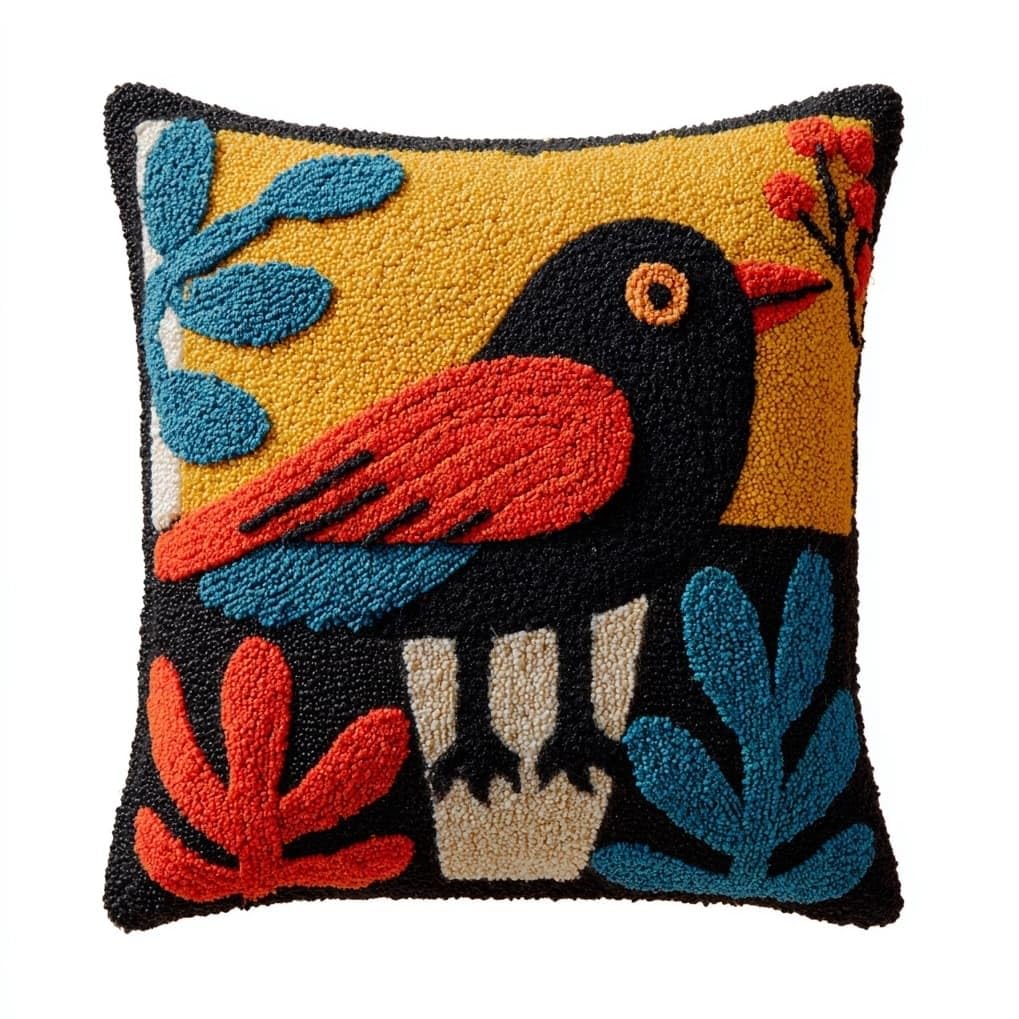 Axiangzik Cartoon Crow Latch Hook Pillow Kit,