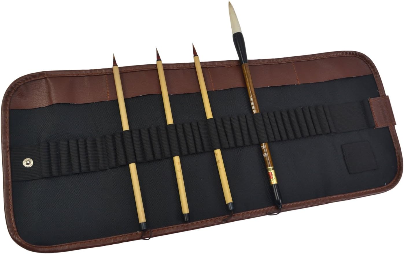 Bamboo Calligraphy Brush Holder Rollup Protection 15"x14"- Large (1)