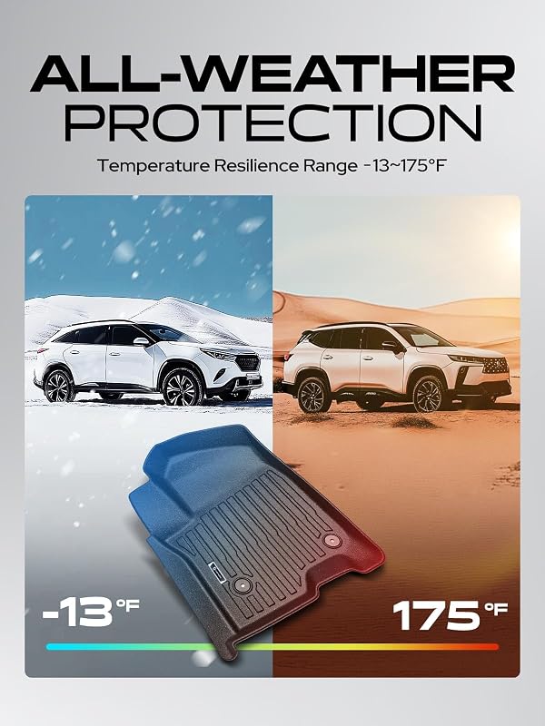 YHTAUTO Floor Mats Compatible with Chevrolet Suburban & GMC Yukon XL 2021-2026 with 2nd Row Bench Seats, TPE Floor Liners All-Weather Protection Custom Fit, 1st & 2nd Row & 3 Rows, Set of 4 by YHTAUTO - Used condition - Image 9