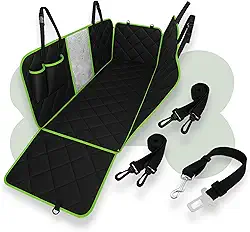 Capa Protetora Impermeável 7 em 1 para Banco Traseiro – Pet, Antiderrapante, Resistente, Ideal para Cachorros e Gatos, Com Cinto de Segurança (Verde)