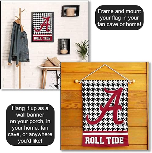 Miniatura 5 de WinCraft Bandera de jardín Alabama Crimson Tide Houndstooth