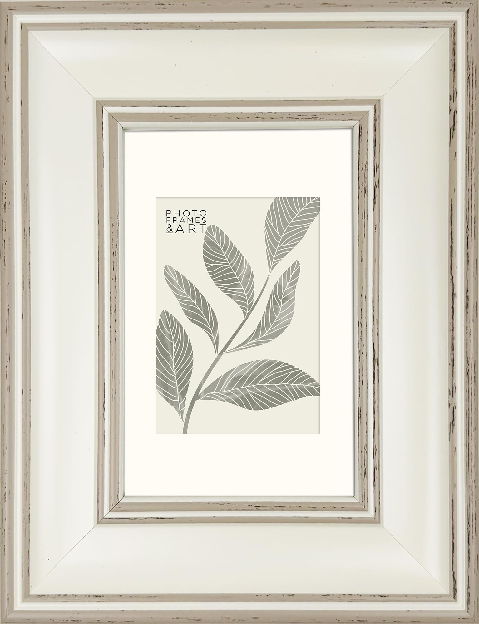 pf+a REAL GLASS 6x4 Cream Picture Frame - Small 6x4 Photo Frames/Table Top & Wall Mounting