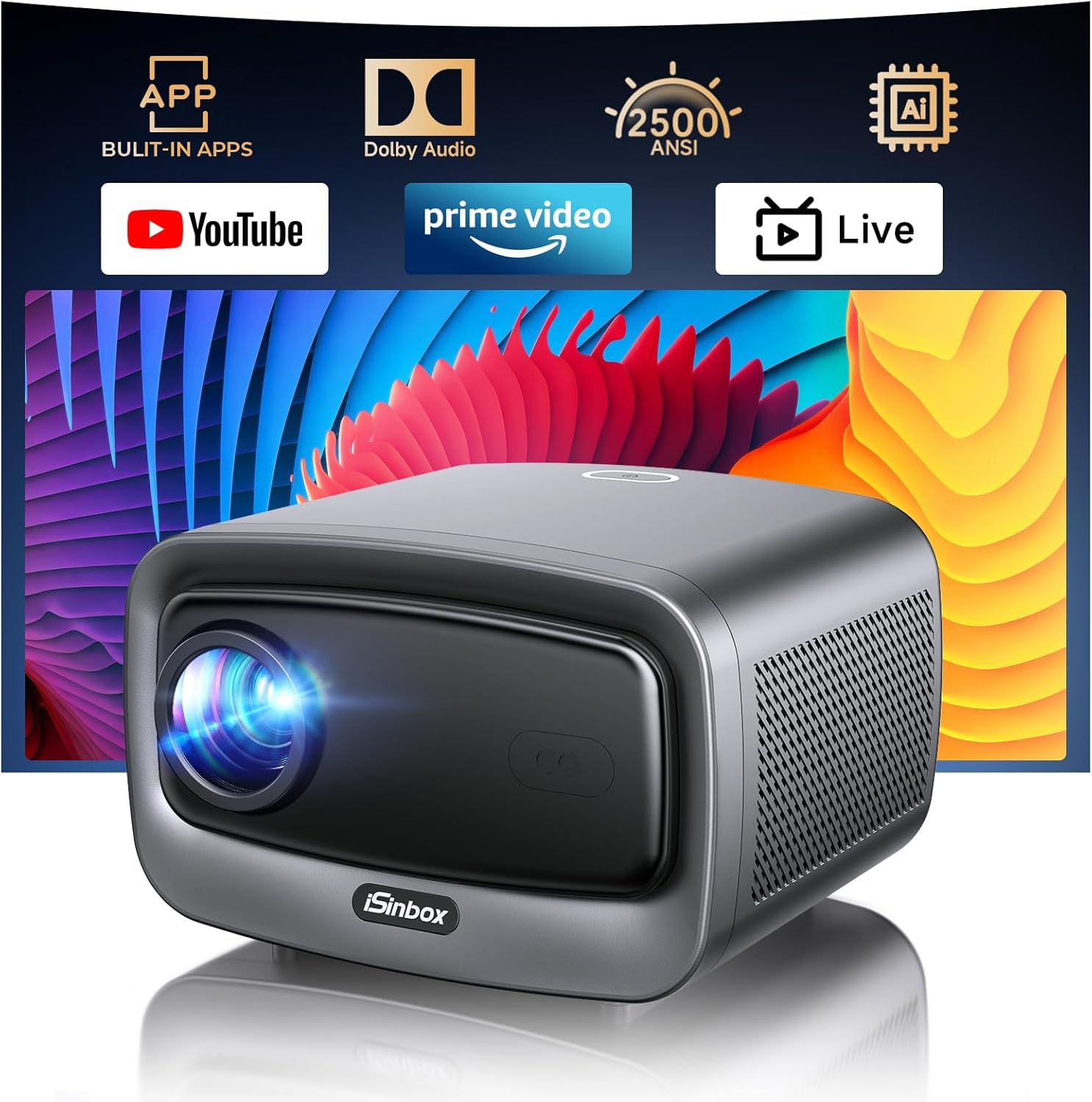 Outdoor Projector 4K with WiFi...