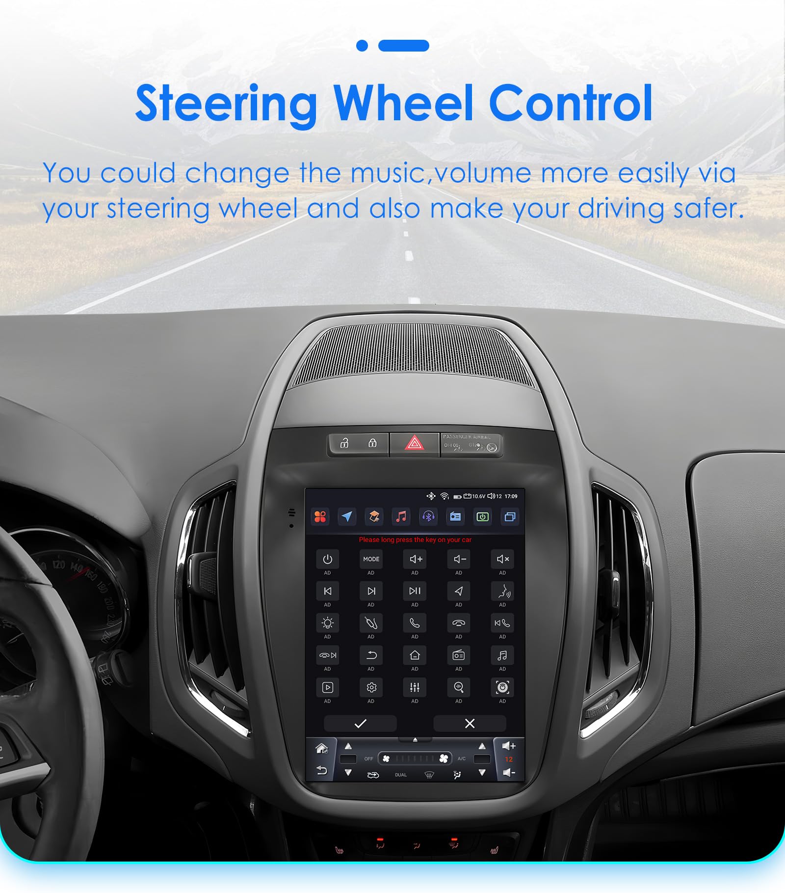 Android 14 Autoradio 9.7 pollici Touchscreen 8 core 4 GB + 32 GB per Opel Zafira C/Vauxhall Zafira C 2010-2016 WiFi Wireless Android Auto & Wireless Carplay Bluetooth WiFi 4G GPS RDS AM/FM