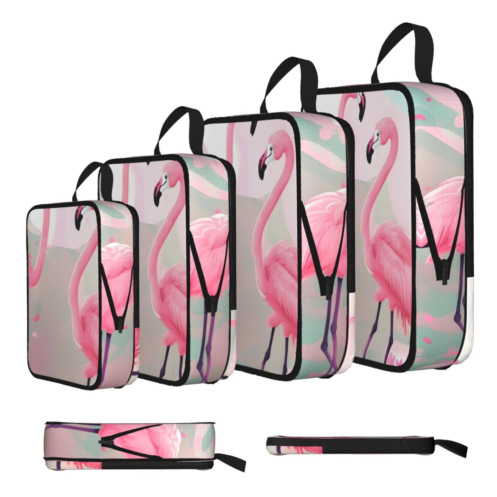 Love Flamingo Compression Packing Cubes 4 Piece Set
