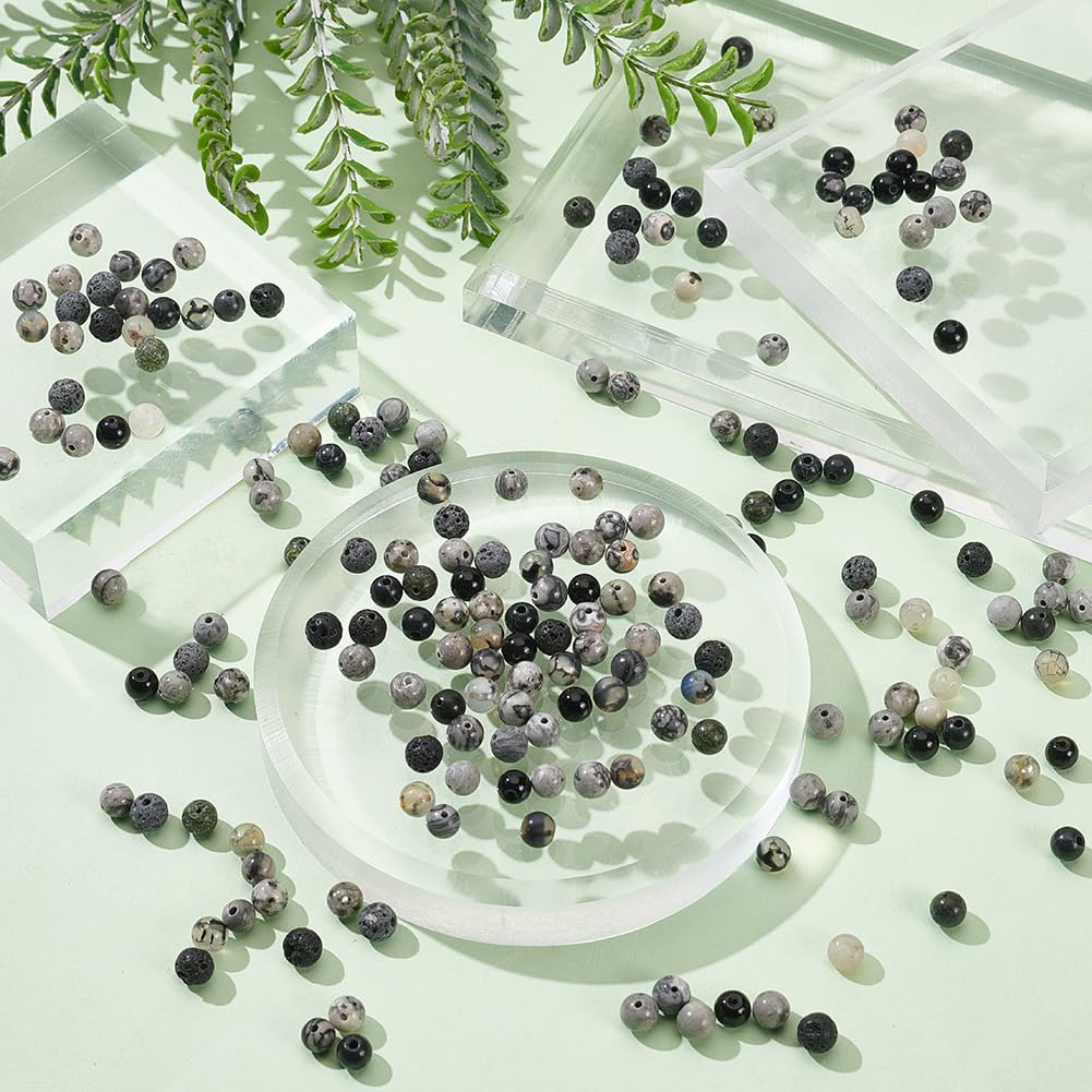 arricraft Circa 260 pz 2 Fili di Perline di Amazzonite Naturale, Perline Rotonde in Pietra di Fiume Naturale Non Tinte Sfaccettate Sfaccettate con Perline Centrali per La Creazione