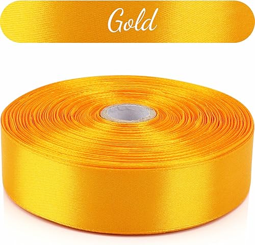 Miniatura 44 de Cinta de oro rosa de 1-1/2 pulgadas, para envolver regalos, 50 yardas, corona de fiesta de boda, costura, accesorios para el cabello, decoración