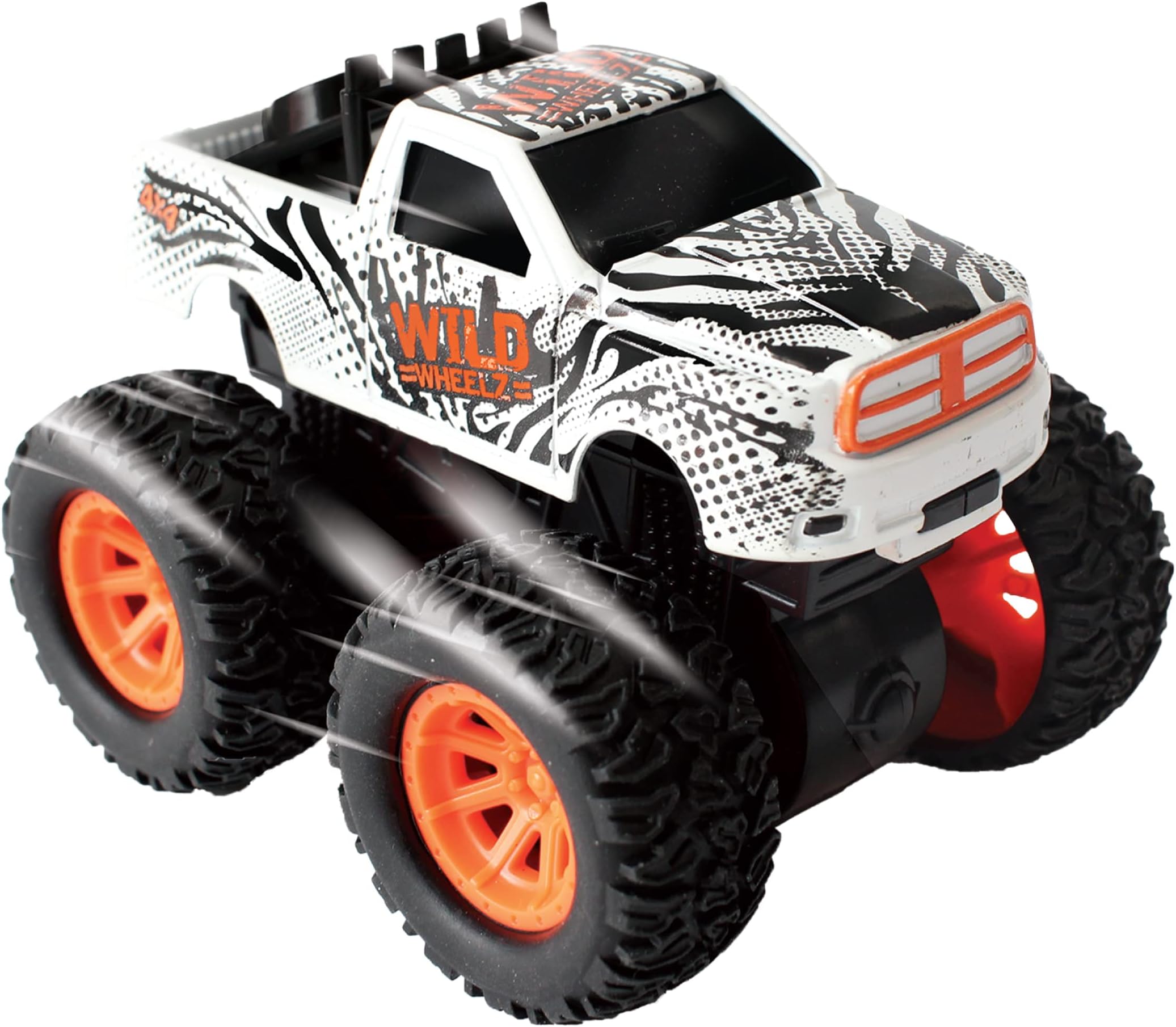 Wild Wheelz - Safari from Deluxebase. Friction Monster Truck Toy Car. Push along zoo animal toy truck for kids
