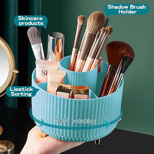 Miniatura 39 de Organizador de brochas de maquillaje giratorio de 360°, organizador de maquillaje, organización de maquillaje y almacenamiento de cuidado de la piel