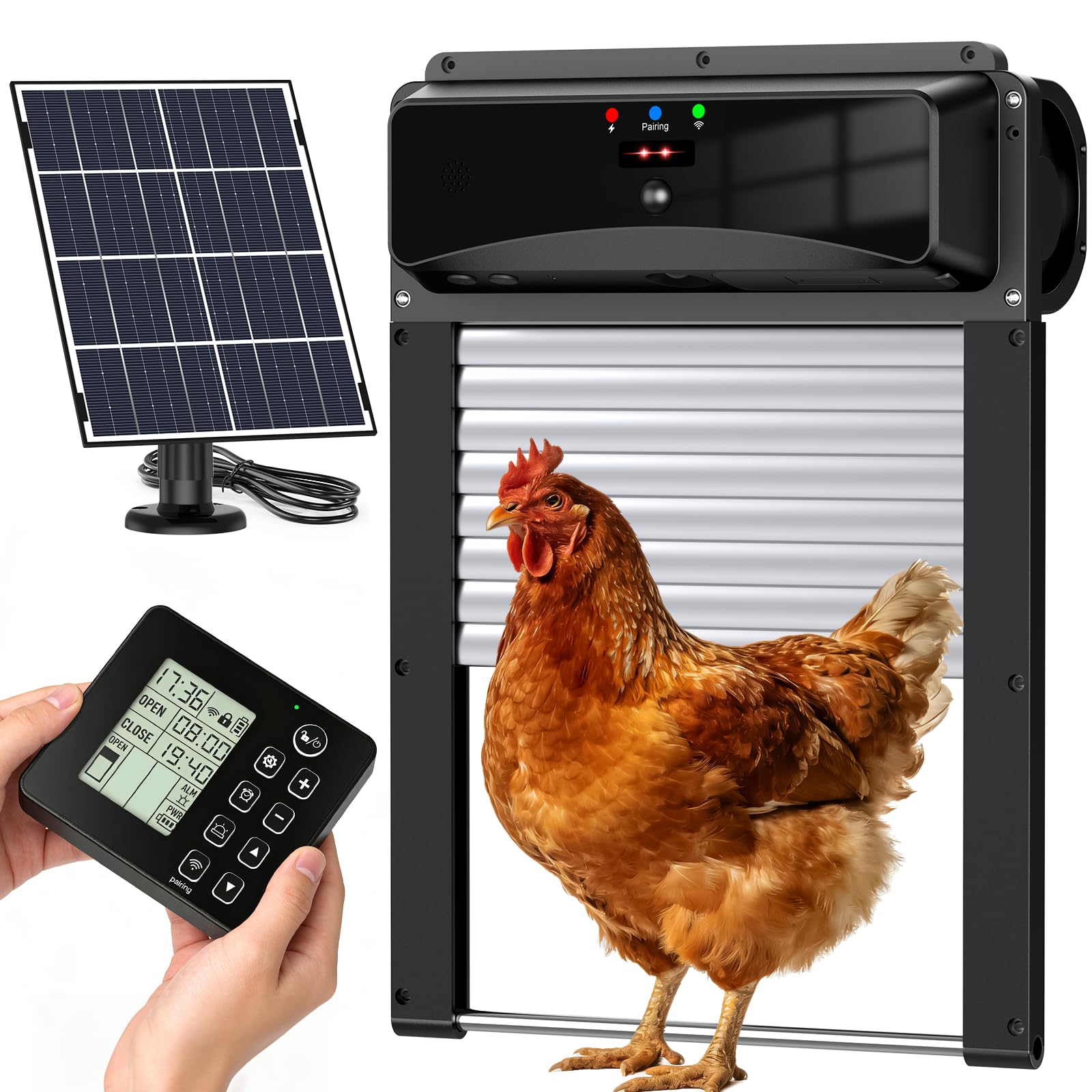 Solar Roll-Up Door with Remote Monitor